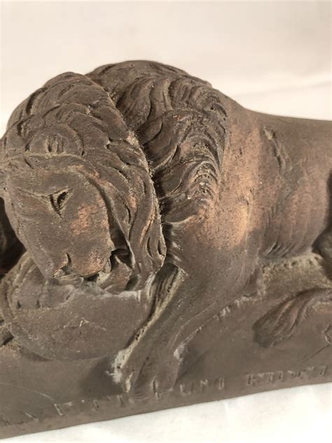 vale antiques small metal box with helvetiorum riddle ac virtuti|1930's Cast Metal LION OF LUCERENE Helvetiorum Fidei AC .